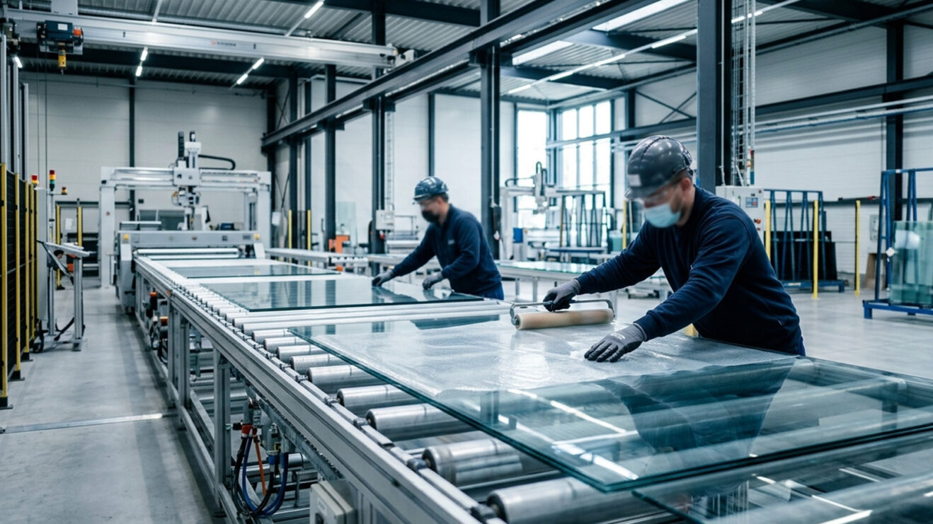 Баннер ламинирование стекла