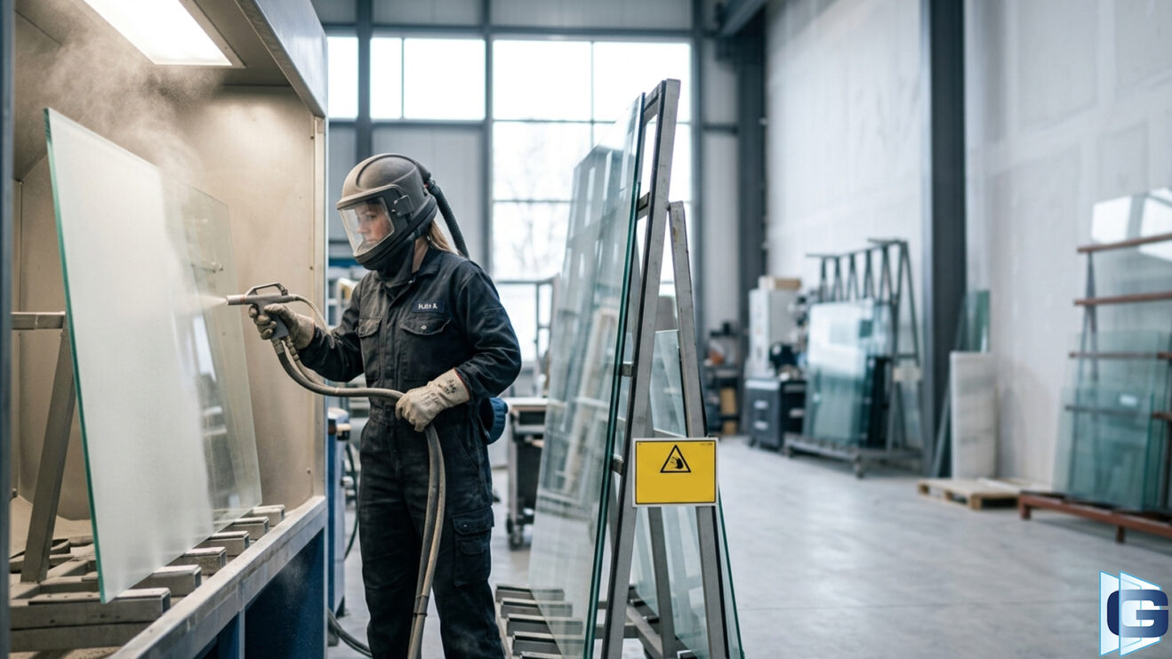 Баннер матирование стекла