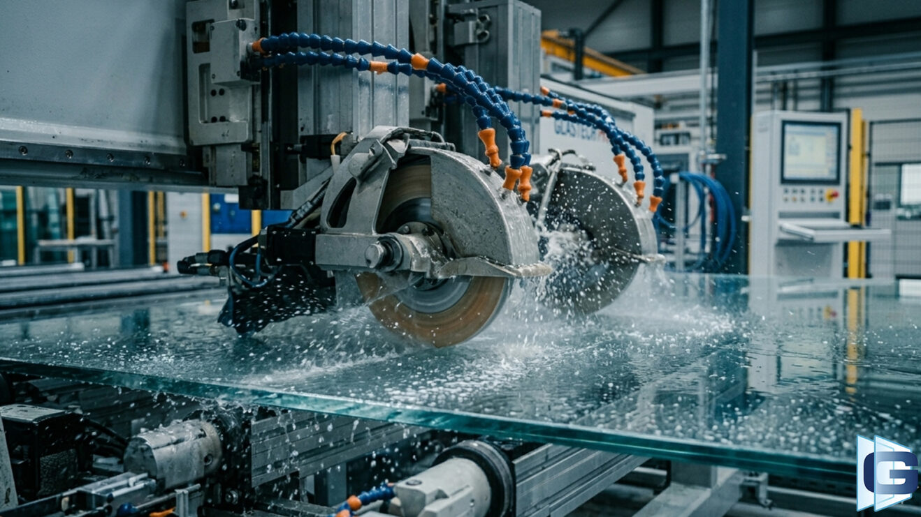 Баннер обработка кромки стекла