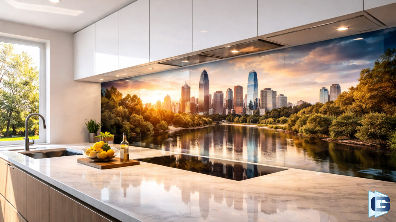 Баннер печать на стекле