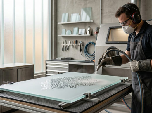 Баннер пескоструй стекла