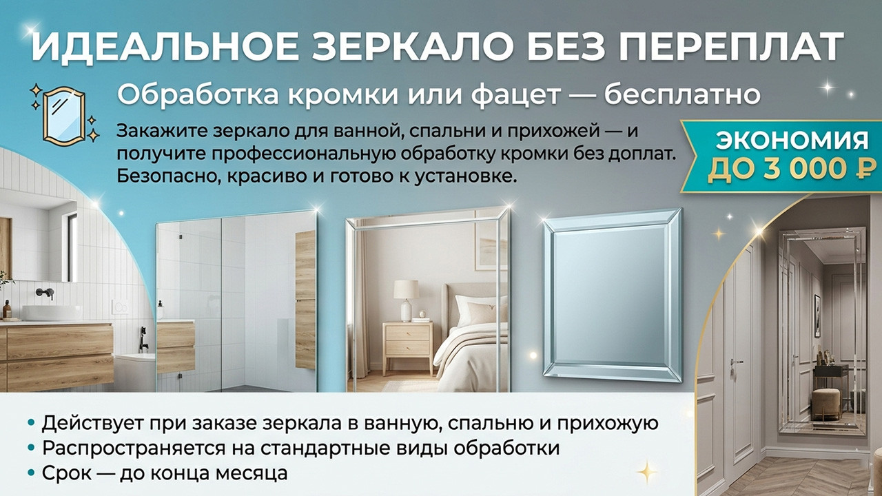Баннер акции зеркало без переплат