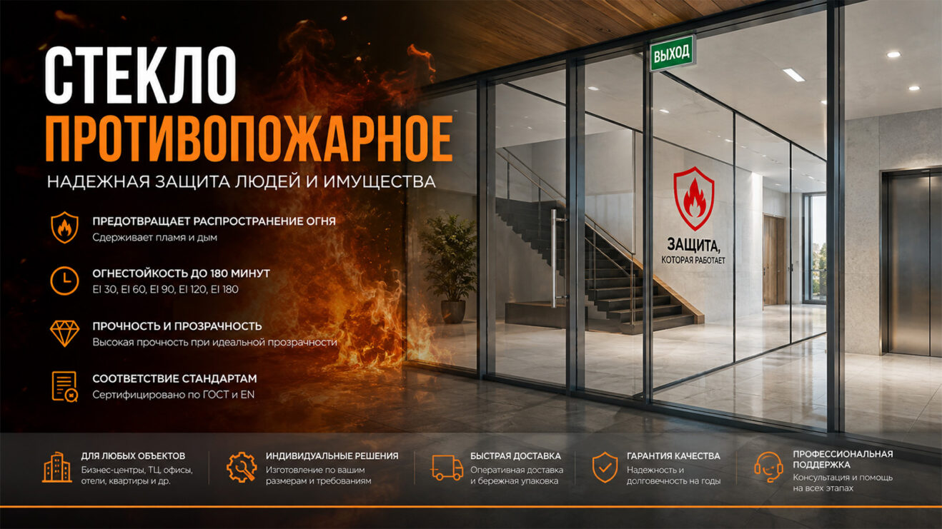 Баннер стекло противопожарное