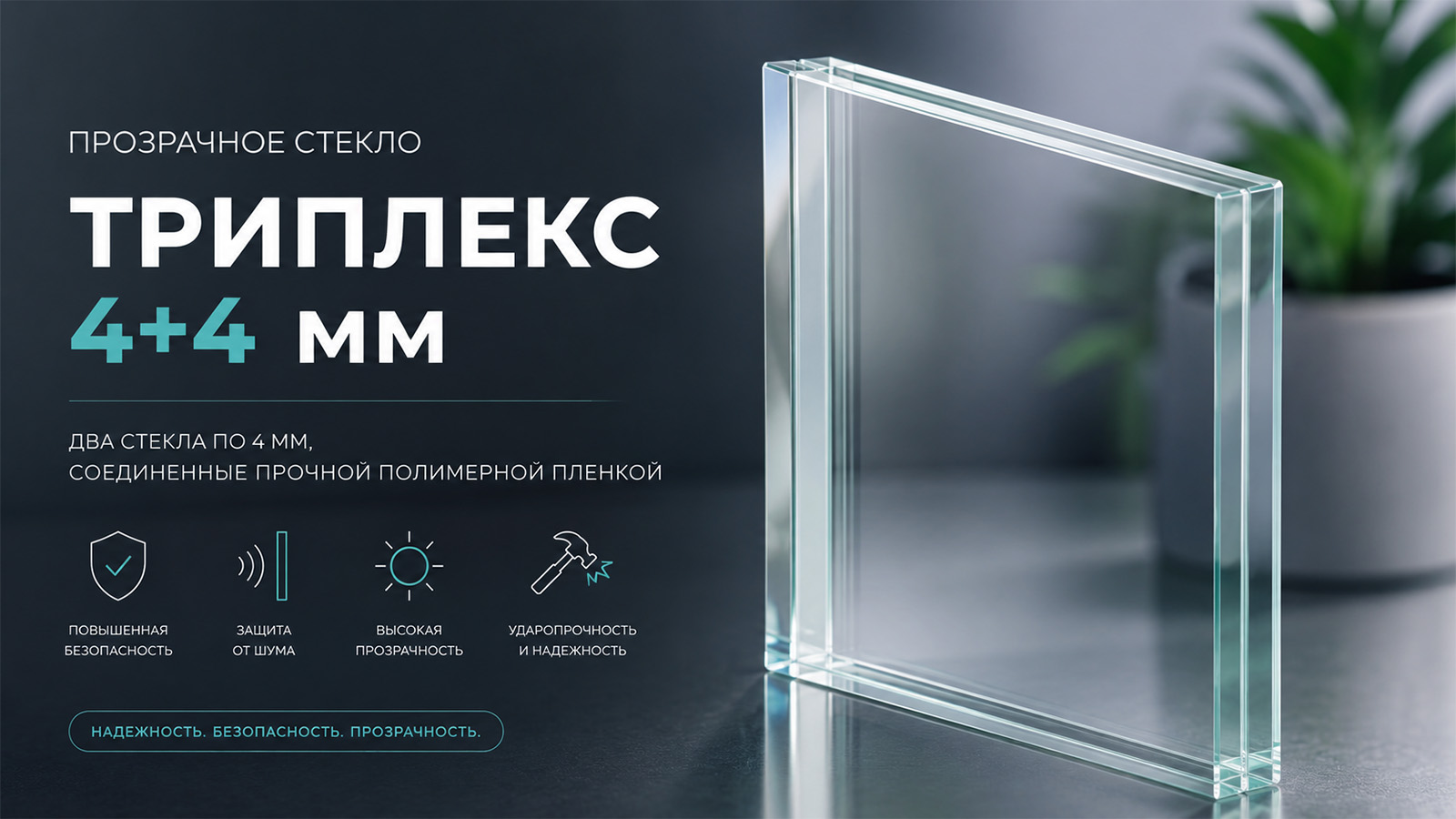 Баннер стекло триплекс
