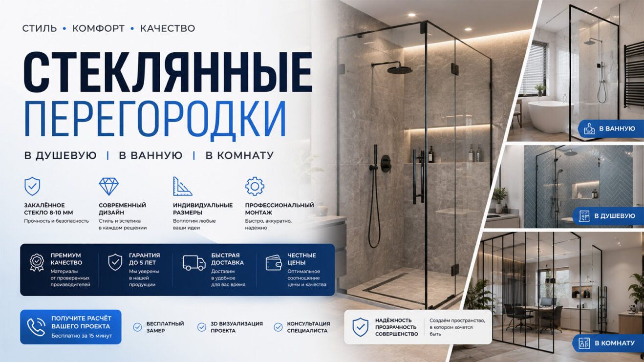 Баннер стеклянные перегородки