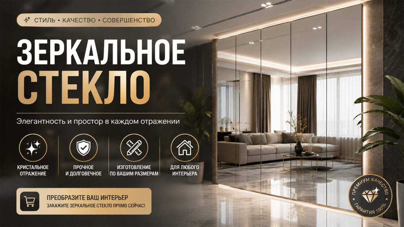 Баннер зеркальное стекло