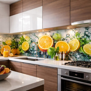 Фото фотопечать на стекле для кухни