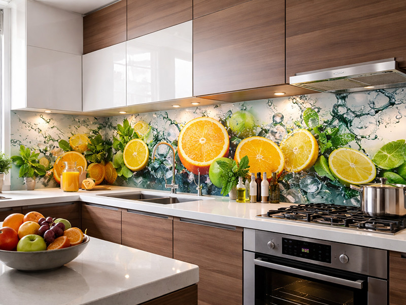Фото фотопечать на стекле для кухни