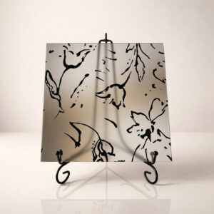 Фото стекло с рисунком модель Тюльпан бронзовое