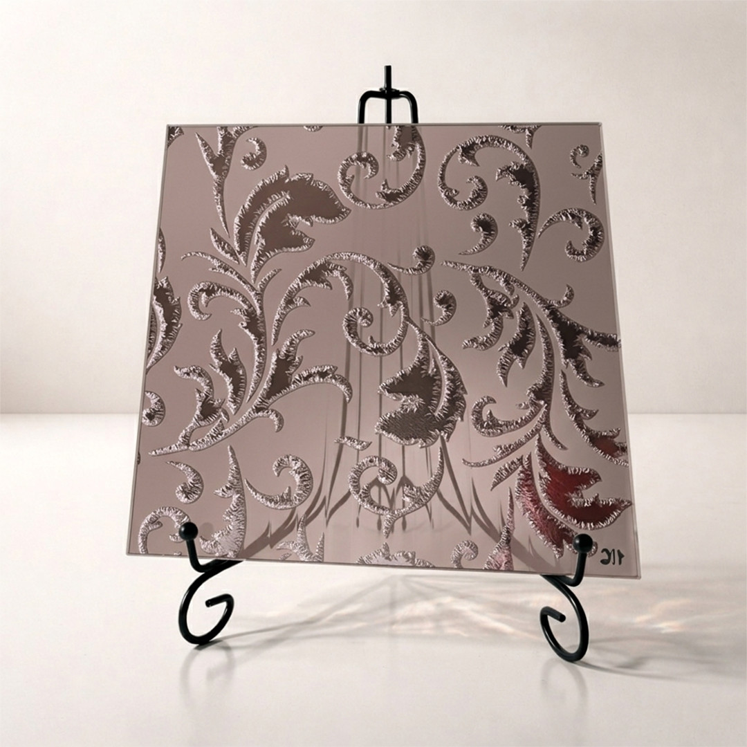 Фото зеркало листовое гармония Бронза