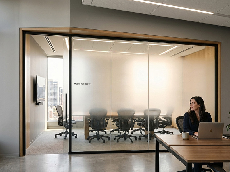 Фото 3 перегородки из матового стекла