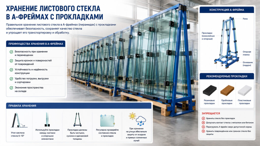 Фото хранение листового стекла