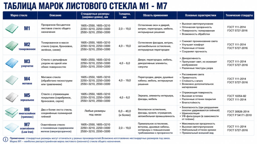 Фото марки листового стекла