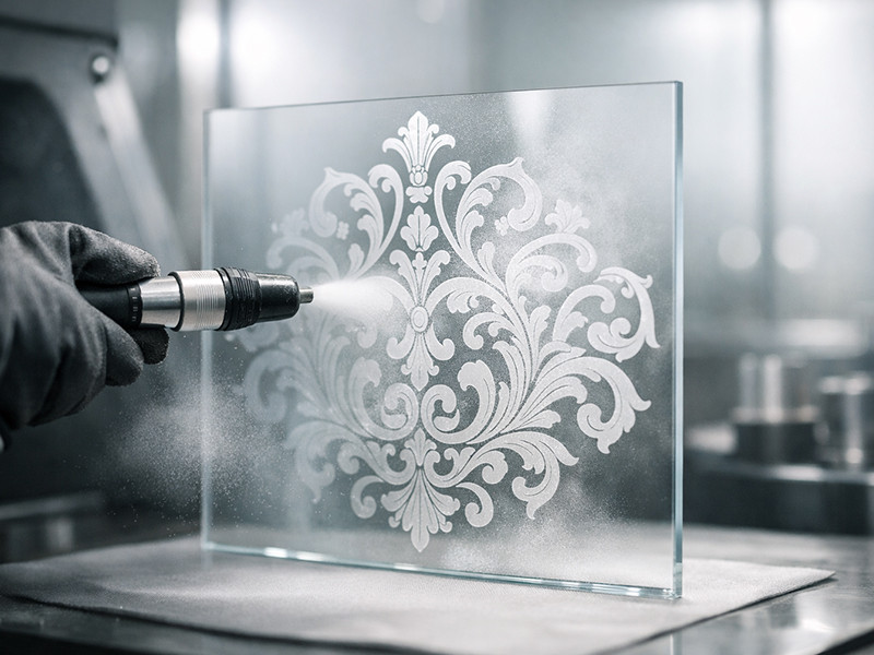 Фото пескоструйная обработка стекла