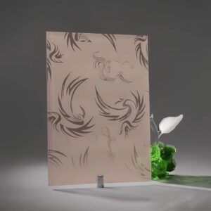 Стекло матовое с рисунком модель Геральдика цвет бронза