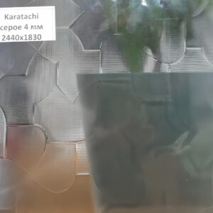 Фото стекло узорчатое модель karatachi цвет серое 4 мм