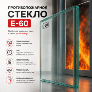 Фото стекло противопожарное E - 60