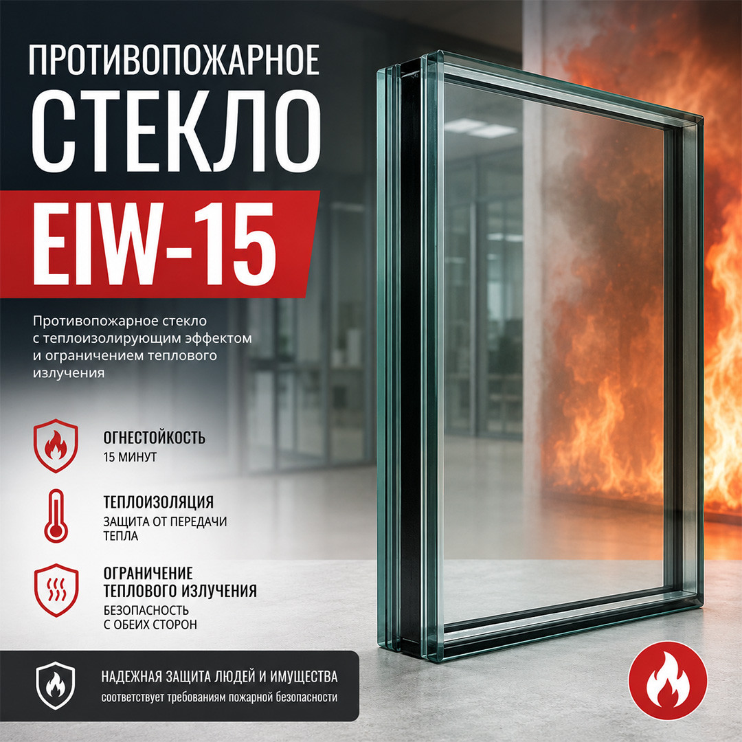Фото стекло противопожарное EIW - 15