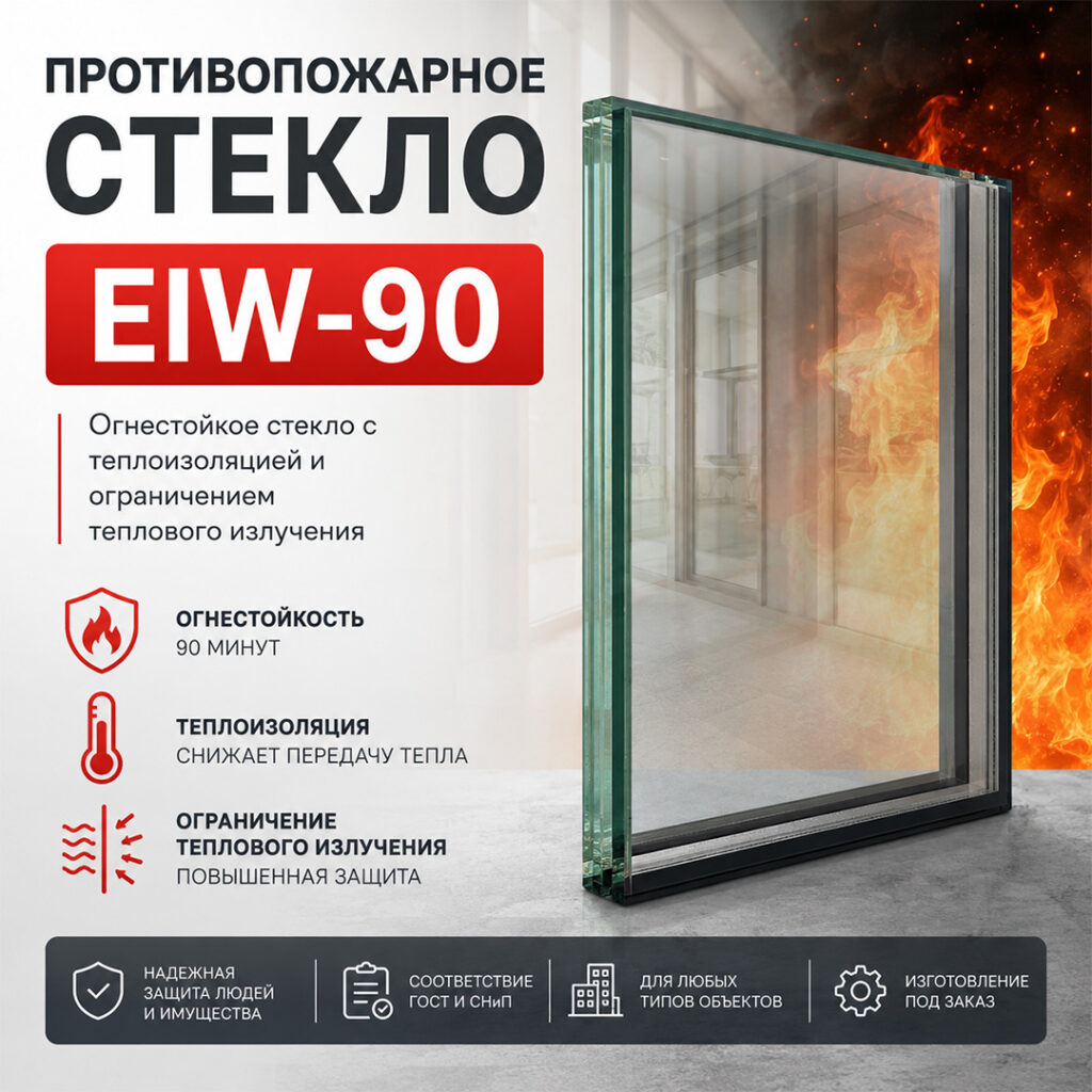 Фото стекло противопожарное EIW 90